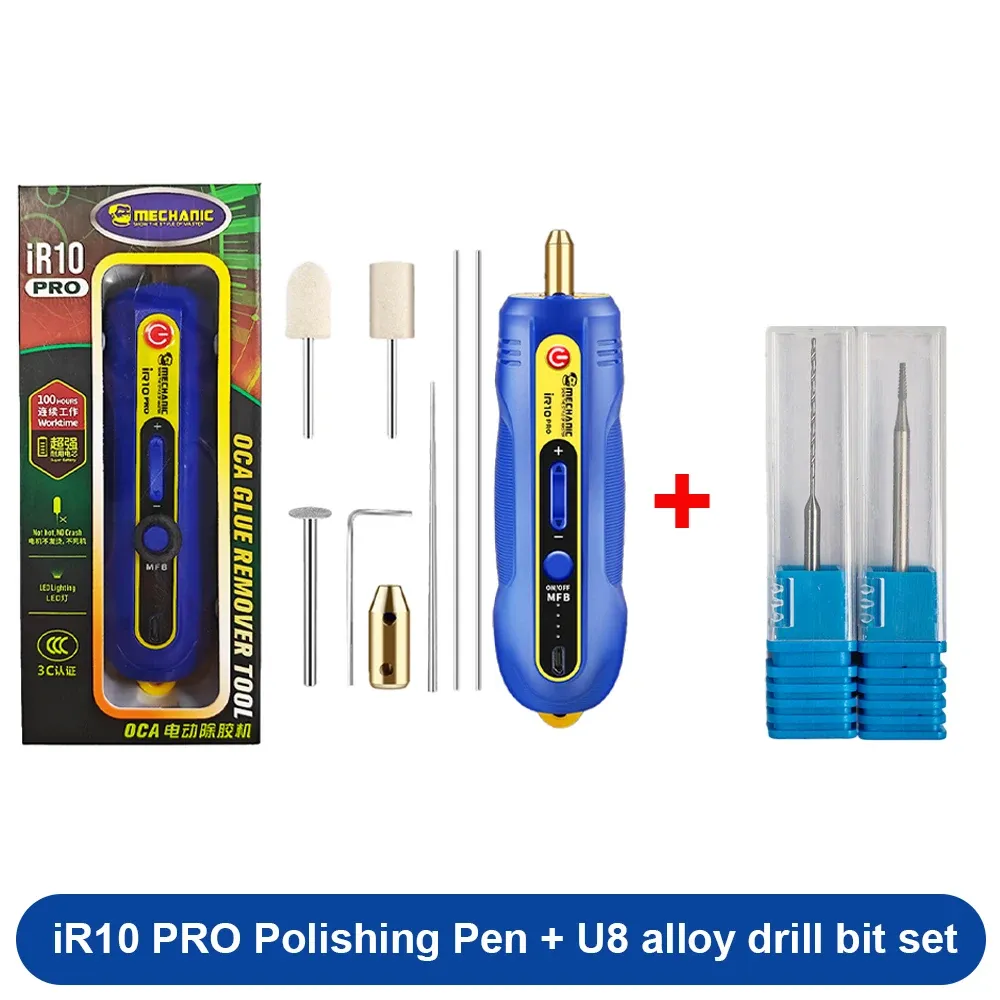 Stylo électrique décolleur MECHANIC IR10 PRO 6 en 1, 3 niveaux de réglage, pour retirer la colle des écrans LCD de téléphones portables, avec outil de polissage 7