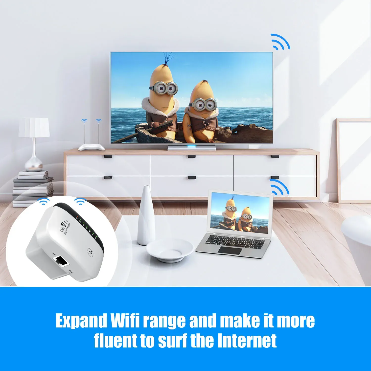 Répéteur Wi-Fi sans fil, finition