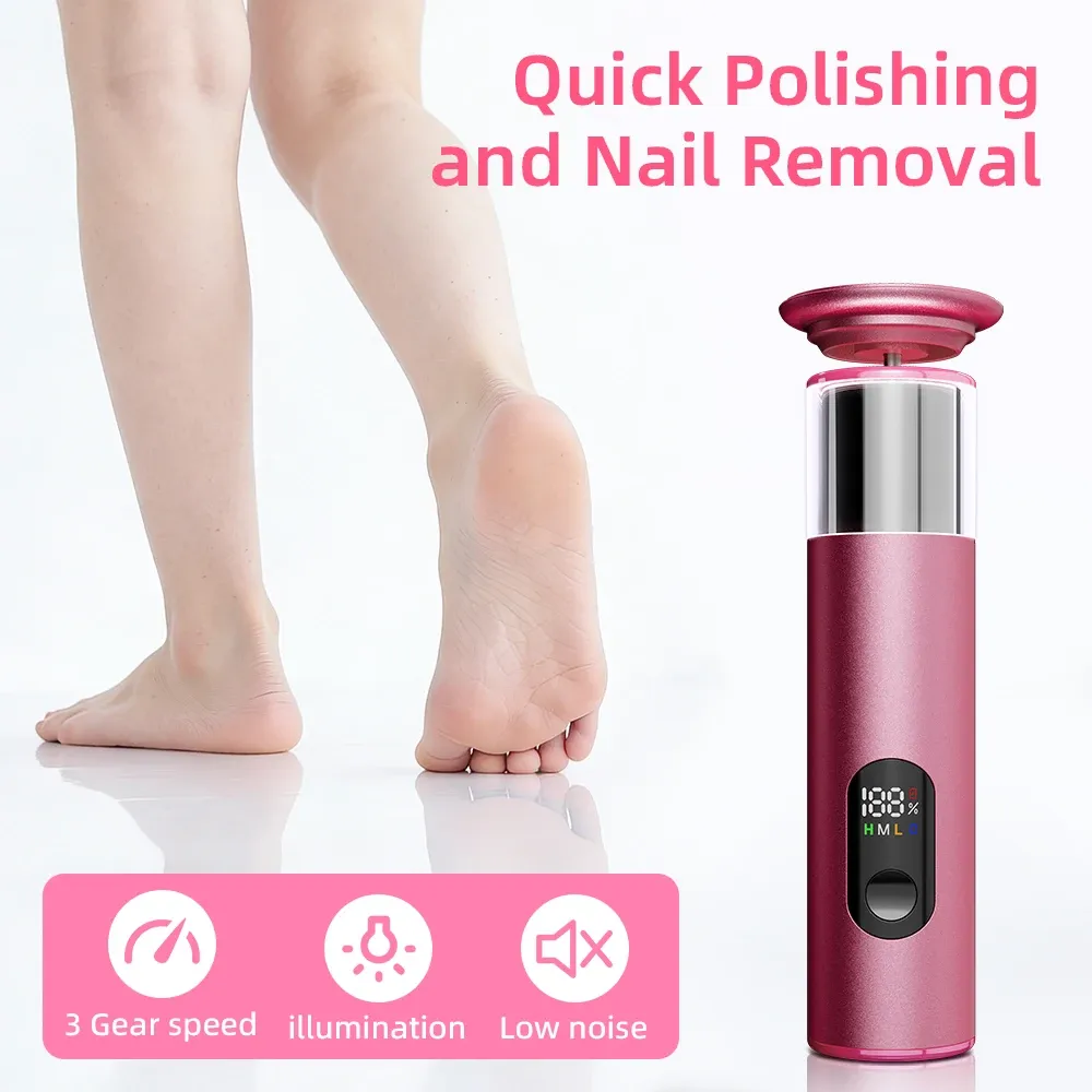 Râpe électrique rechargeable 2-en-1 pour pieds, avec 60 disques abrasifs remplaçables et kit de pédicure 4