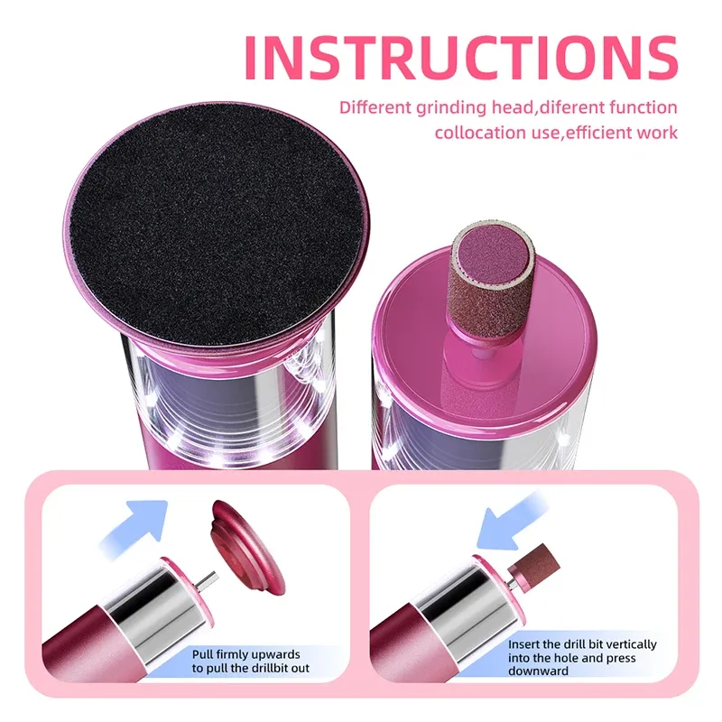 Râpe électrique rechargeable 2-en-1 pour pieds, avec 60 disques abrasifs remplaçables et kit de pédicure 6