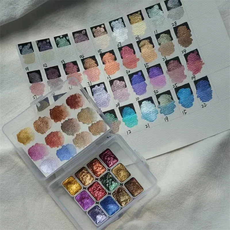 Poudre pigment chrome métallique pour nail art, ensemble de paillettes et poudres aquarelle pour décoration et manucure - Image 1