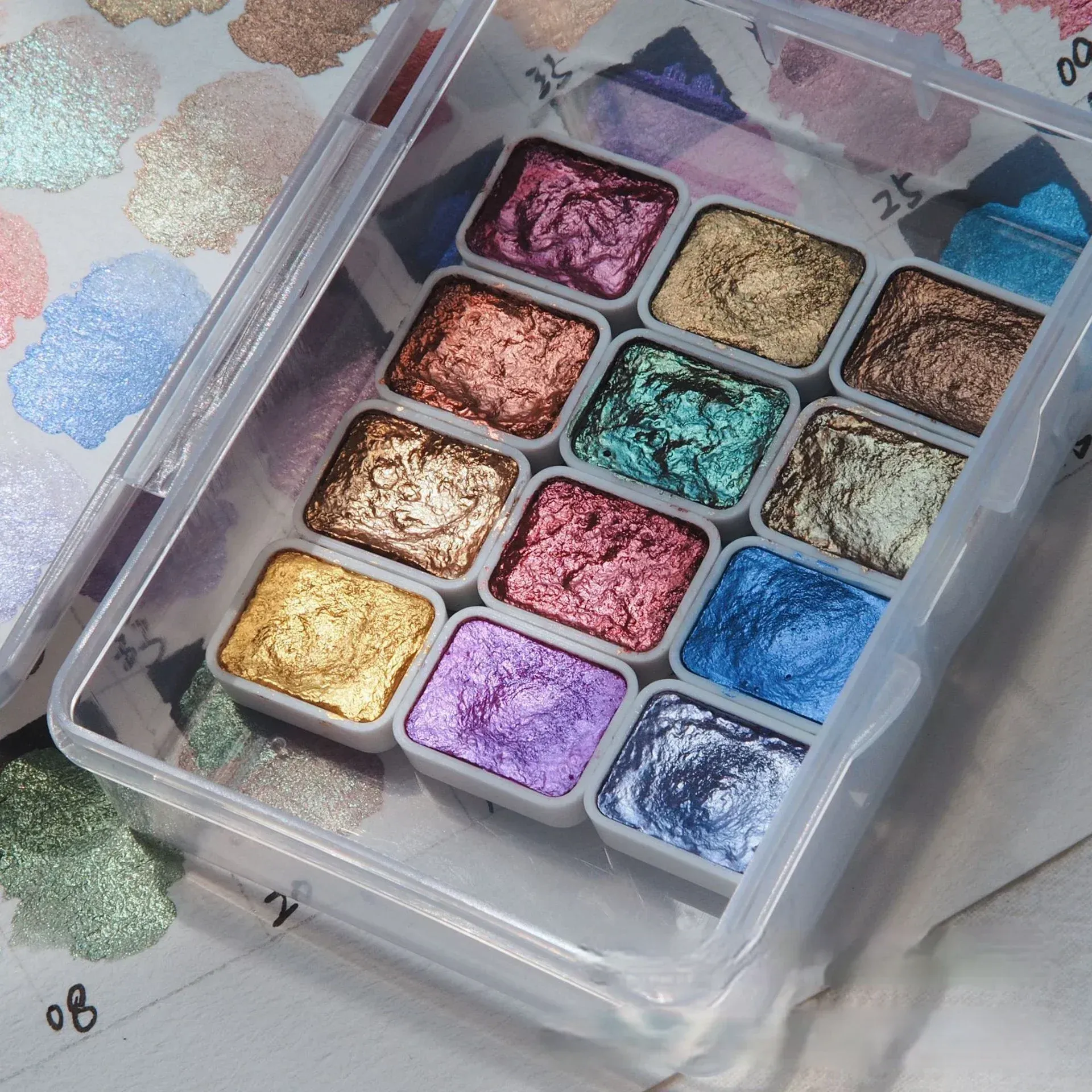 Poudre pigment chrome métallique pour nail art, ensemble de paillettes et poudres aquarelle pour décoration et manucure 2