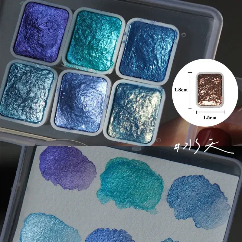 Poudre pigment chrome métallique pour nail art, ensemble de paillettes et poudres aquarelle pour décoration et manucure 10