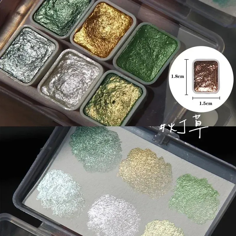 Poudre pigment chrome métallique pour nail art, ensemble de paillettes et poudres aquarelle pour décoration et manucure 9