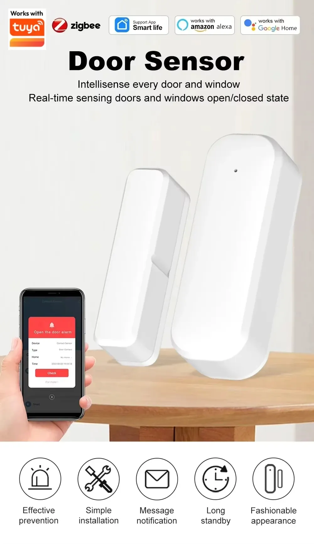 Capteur de porte connecté dans un intérieur