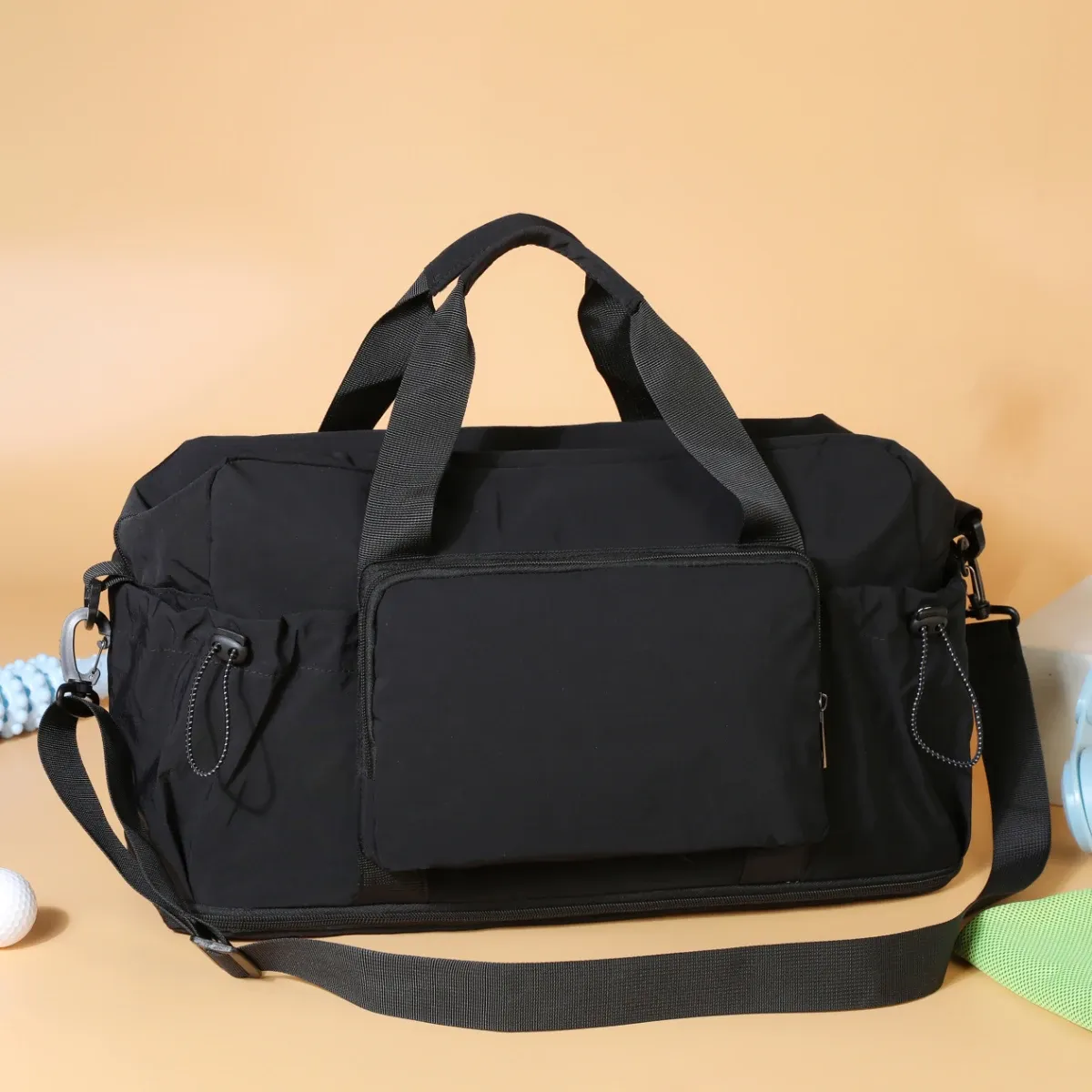 Sac de voyage de grande capacité pour courts séjours, sac de rangement pour bagages, sac de sport léger et portable pour femme, extensible et fixable sur valise à roulettes 7