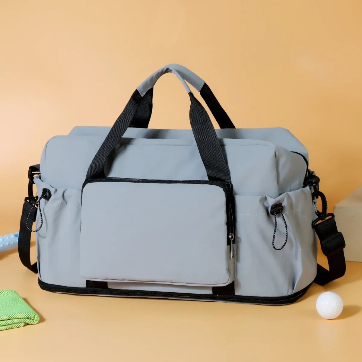 Sac de voyage de grande capacité pour courts séjours, sac de rangement pour bagages, sac de sport léger et portable pour femme, extensible et fixable sur valise à roulettes 9