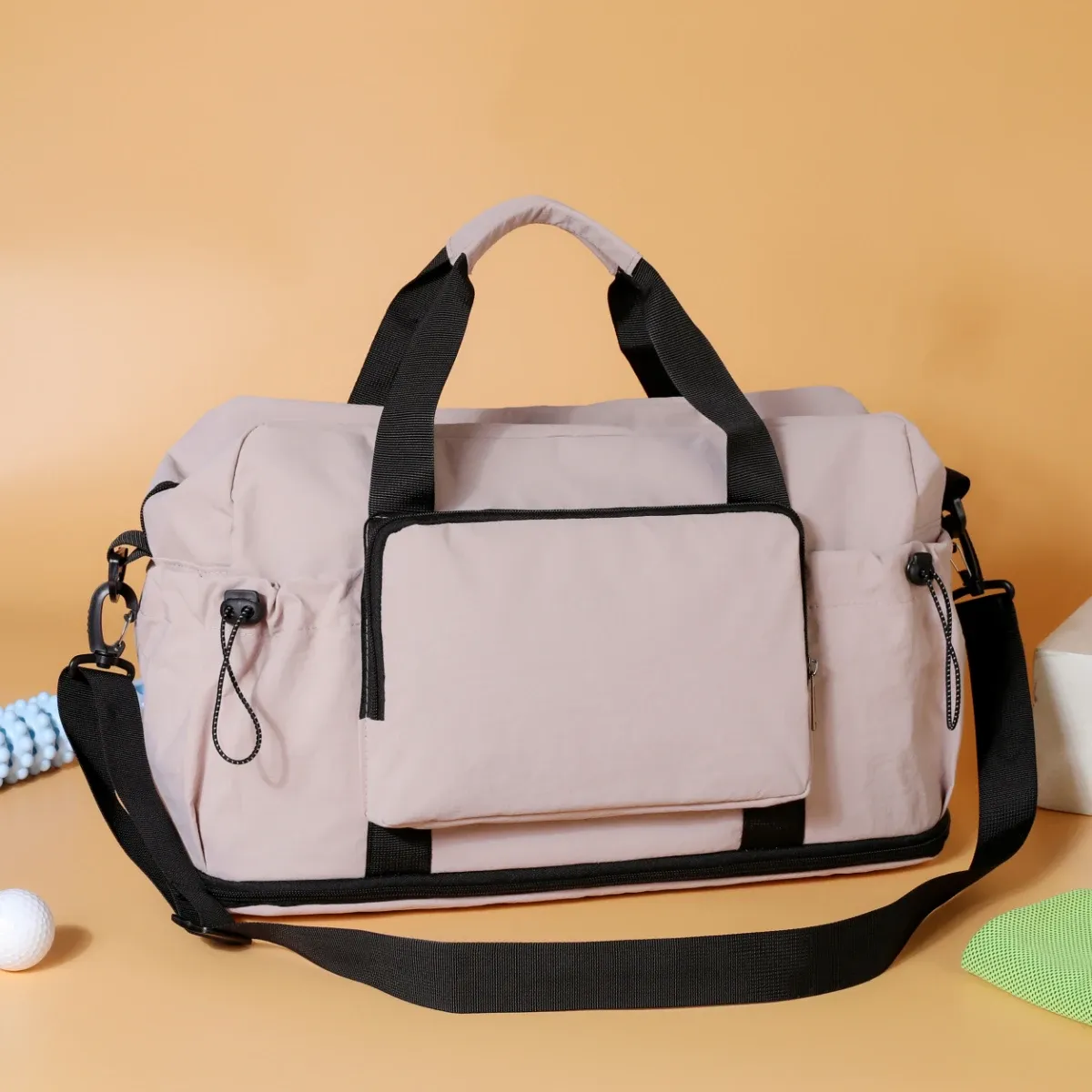 Sac de voyage de grande capacité pour courts séjours, sac de rangement pour bagages, sac de sport léger et portable pour femme, extensible et fixable sur valise à roulettes 10