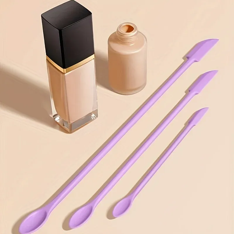 Lot de 3 spatules en silicone réutilisables pour cosmétiques, écologiques, pratiques pour le maquillage et les soins de la peau, faciles à nettoyer et idéales en voyage