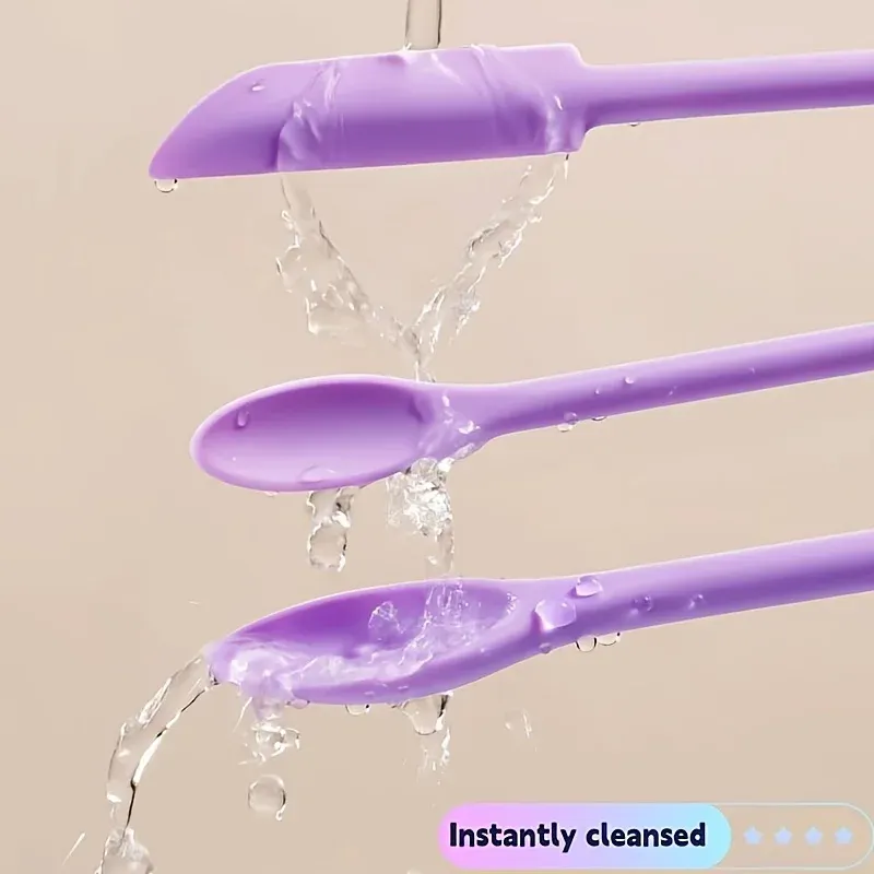 Lot de 3 spatules en silicone réutilisables pour cosmétiques, écologiques, pratiques pour le maquillage et les soins de la peau, faciles à nettoyer et idéales en voyage 5