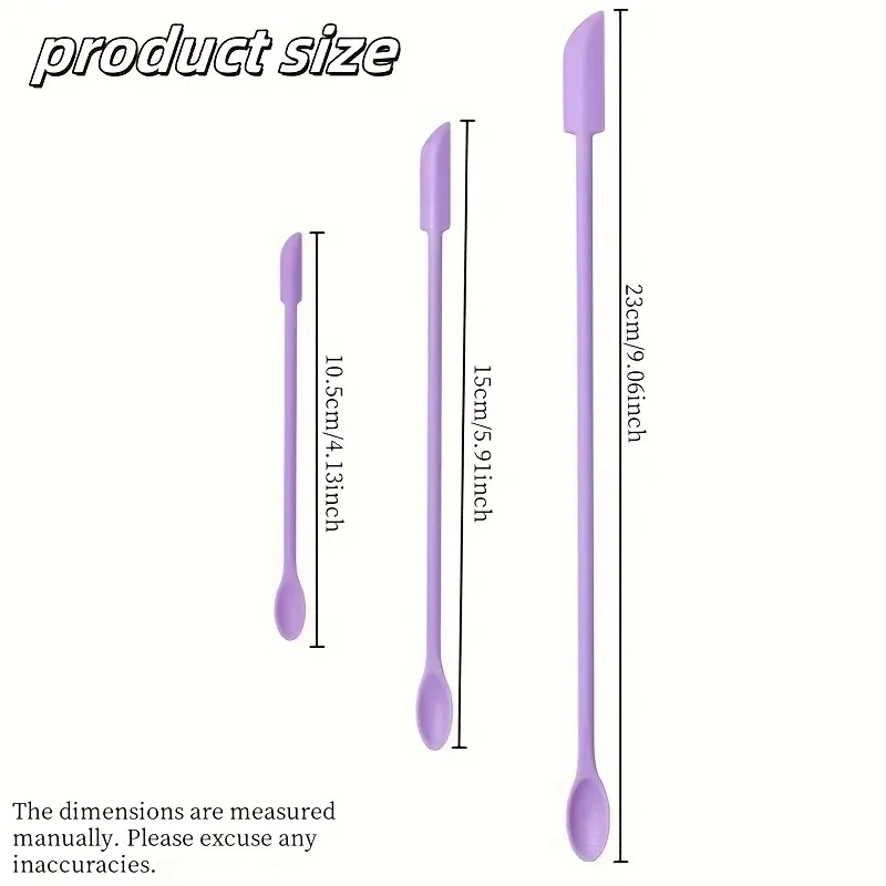 Lot de 3 spatules en silicone réutilisables pour cosmétiques, écologiques, pratiques pour le maquillage et les soins de la peau, faciles à nettoyer et idéales en voyage 6