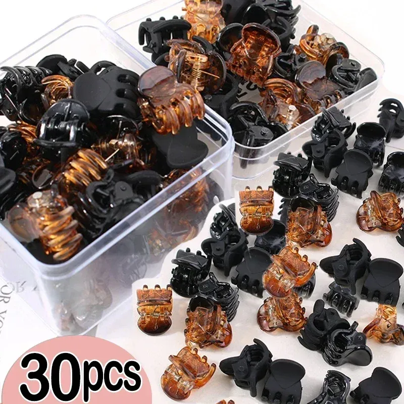 Mini pinces à cheveux coréennes en plastique transparent noir, lot de 10 à 100 pièces, accessoires de coiffure pour femmes, filles et enfants 4