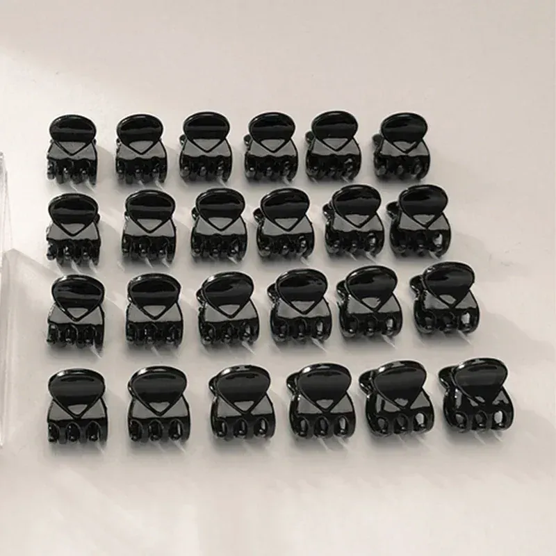 Mini pinces à cheveux coréennes en plastique transparent noir, lot de 10 à 100 pièces, accessoires de coiffure pour femmes, filles et enfants 11