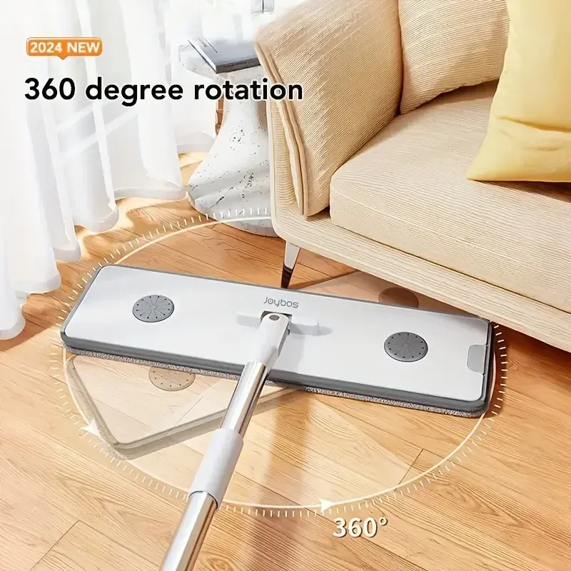 Joybos – Vadrouille rotative 360° avec seau de 33 cm, essorage à plat mains libres et grattoir 2