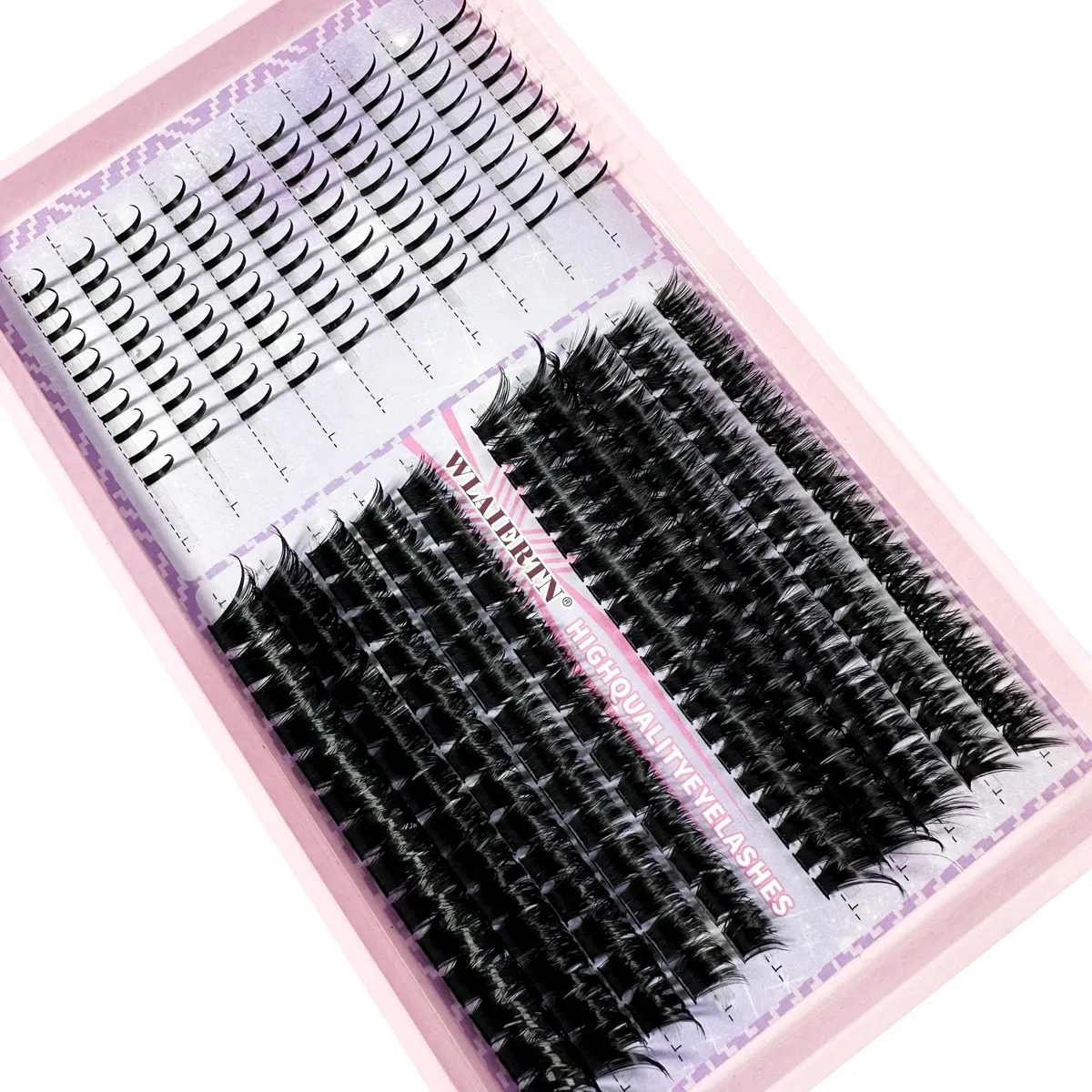 Kit d'extensions de cils en grappes, volume 3D, courbure D, longueurs mixtes 10 à 16 mm, à appliquer soi-même 2