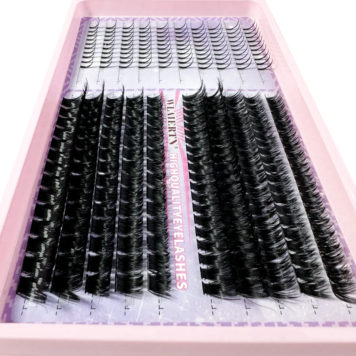 Kit d'extensions de cils en grappes, volume 3D, courbure D, longueurs mixtes 10 à 16 mm, à appliquer soi-même 5