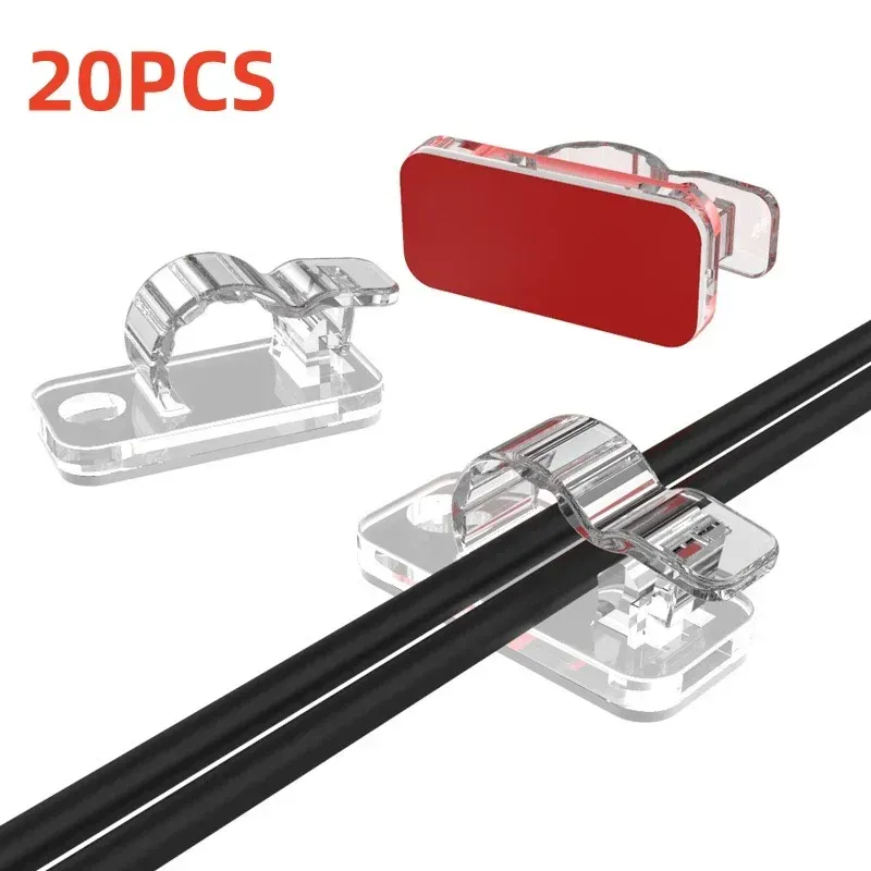 10-50 pièces de clips auto-adhésifs pour câbles, organisateur de fils pour bureau, voiture et maison 10