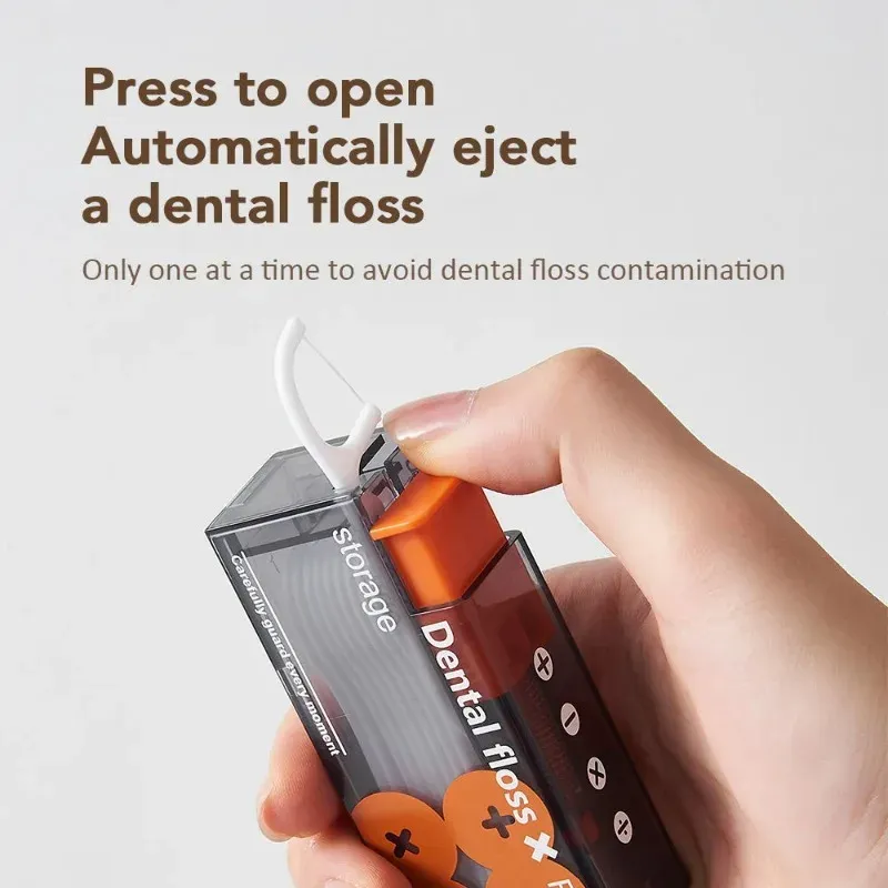 Distributeur automatique de fil dentaire portable avec boîtier pop-up et 10 fils jetables 2