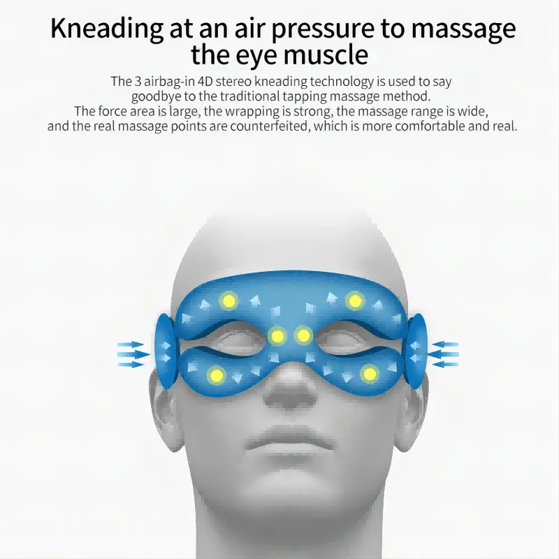 Masque de massage oculaire pliable à compression par airbag avec musique Bluetooth 2