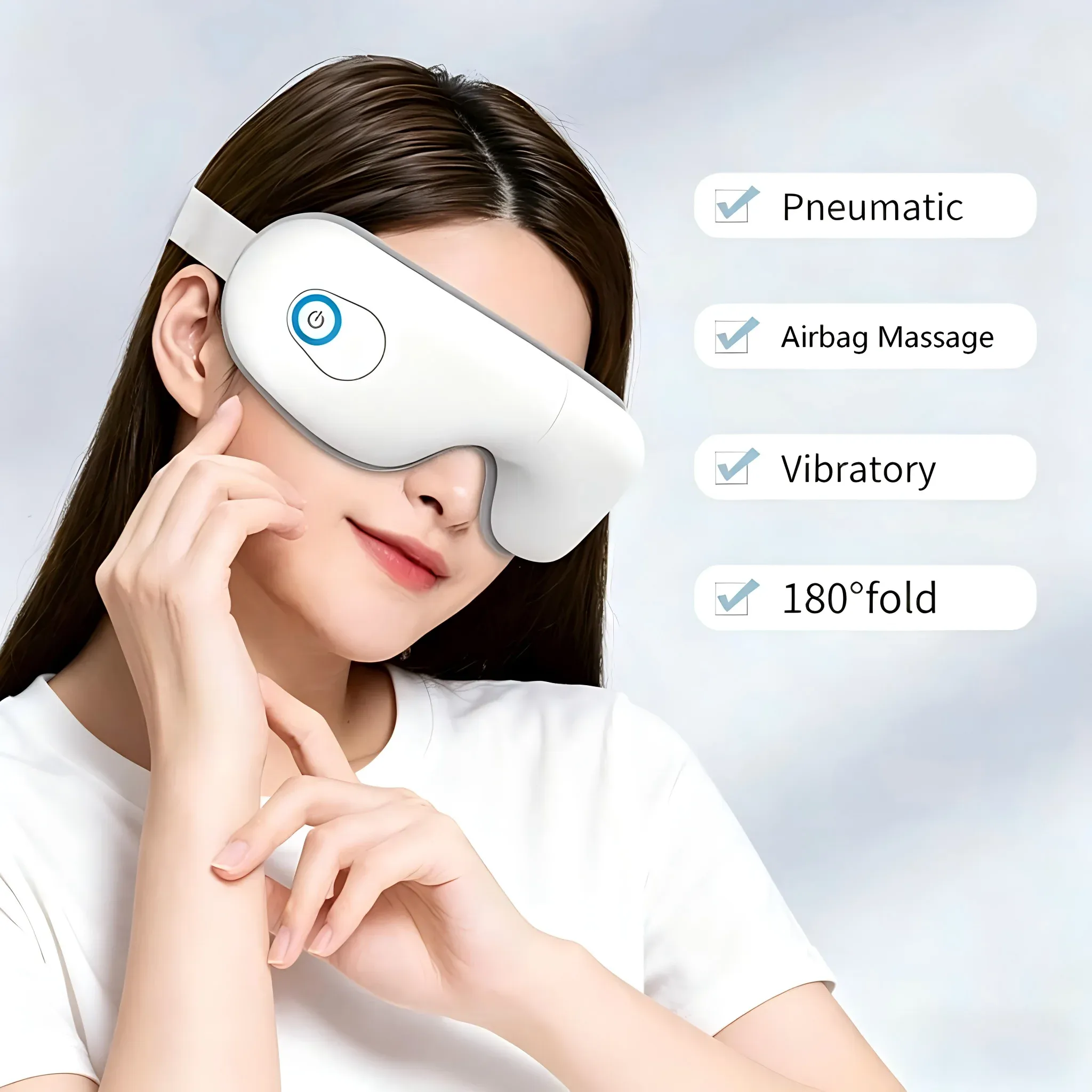 Masque de massage oculaire pliable à compression par airbag avec musique Bluetooth - Image 1