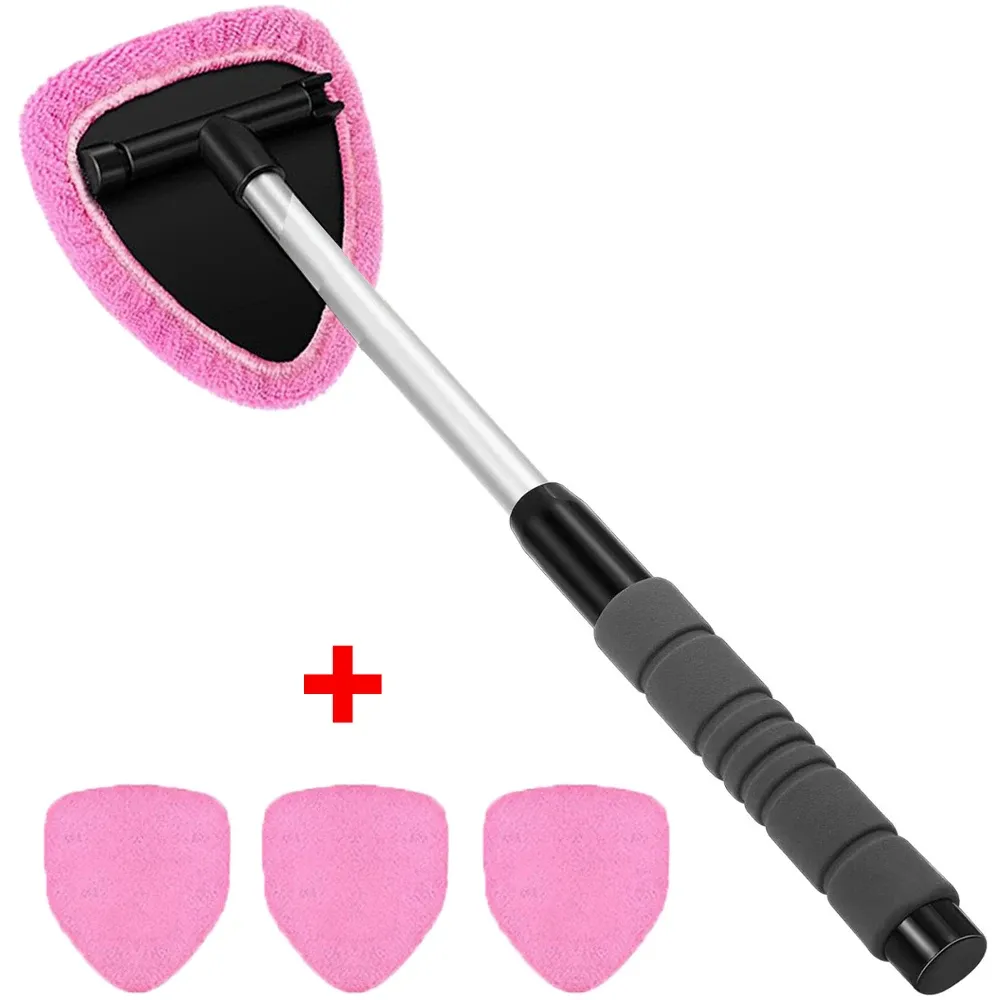 Ensemble de brosses de nettoyage pour pare-brise en microfibre, nettoyeur de vitres télescopique et grattoir anti-buée 11