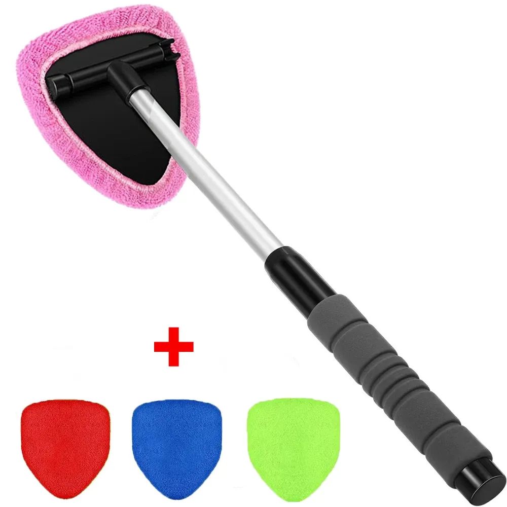 Ensemble de brosses de nettoyage pour pare-brise en microfibre, nettoyeur de vitres télescopique et grattoir anti-buée 13
