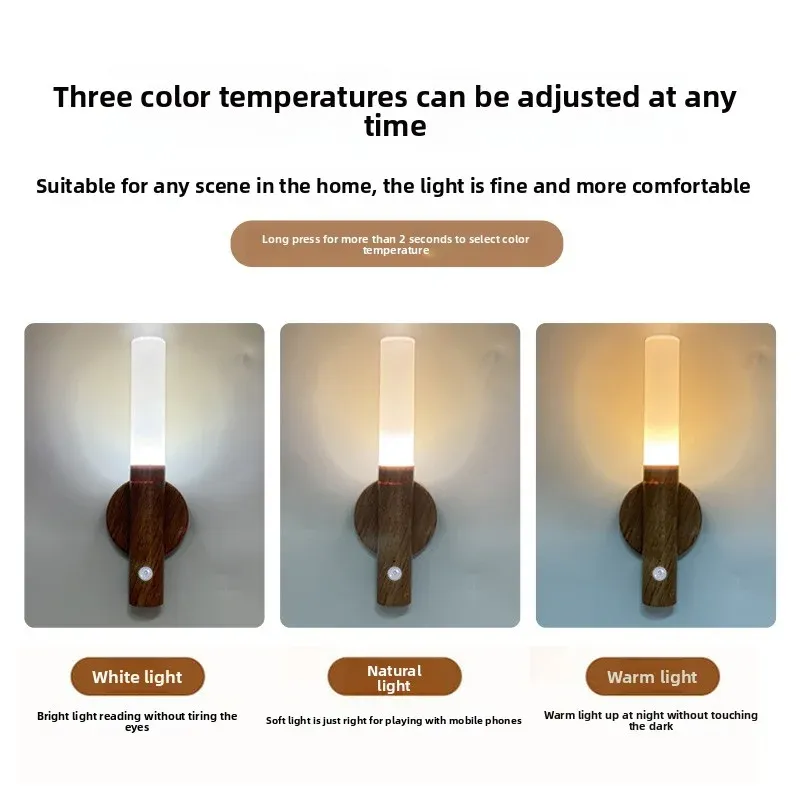 Veilleuse LED USB rechargeable à induction humaine pour chevet, maison et garde-robe, éclairage avec capteur de mouvement 2