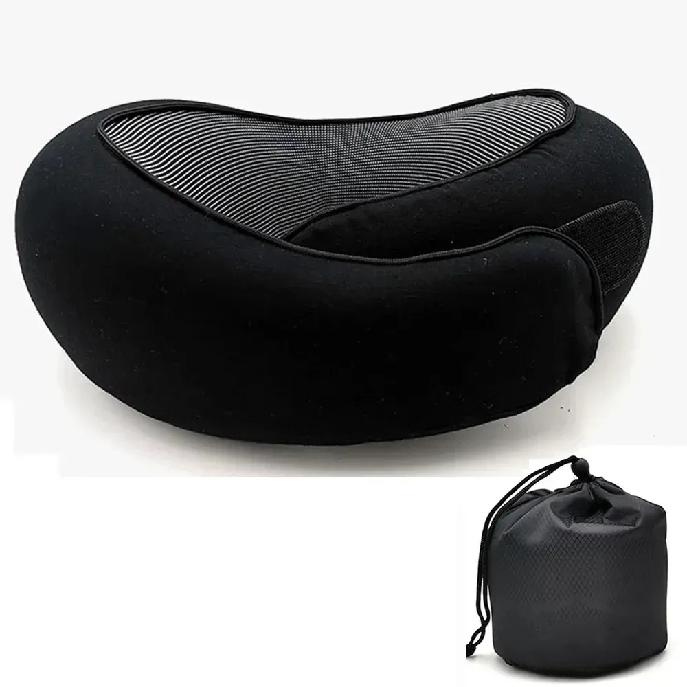Oreiller de voyage portable réglable en mousse à mémoire de forme, en forme de U, style escargot 7