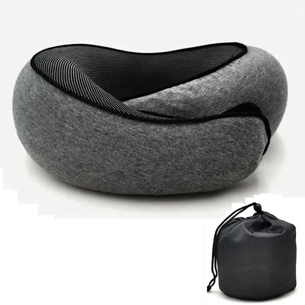 Oreiller de voyage portable réglable en mousse à mémoire de forme, en forme de U, style escargot 8
