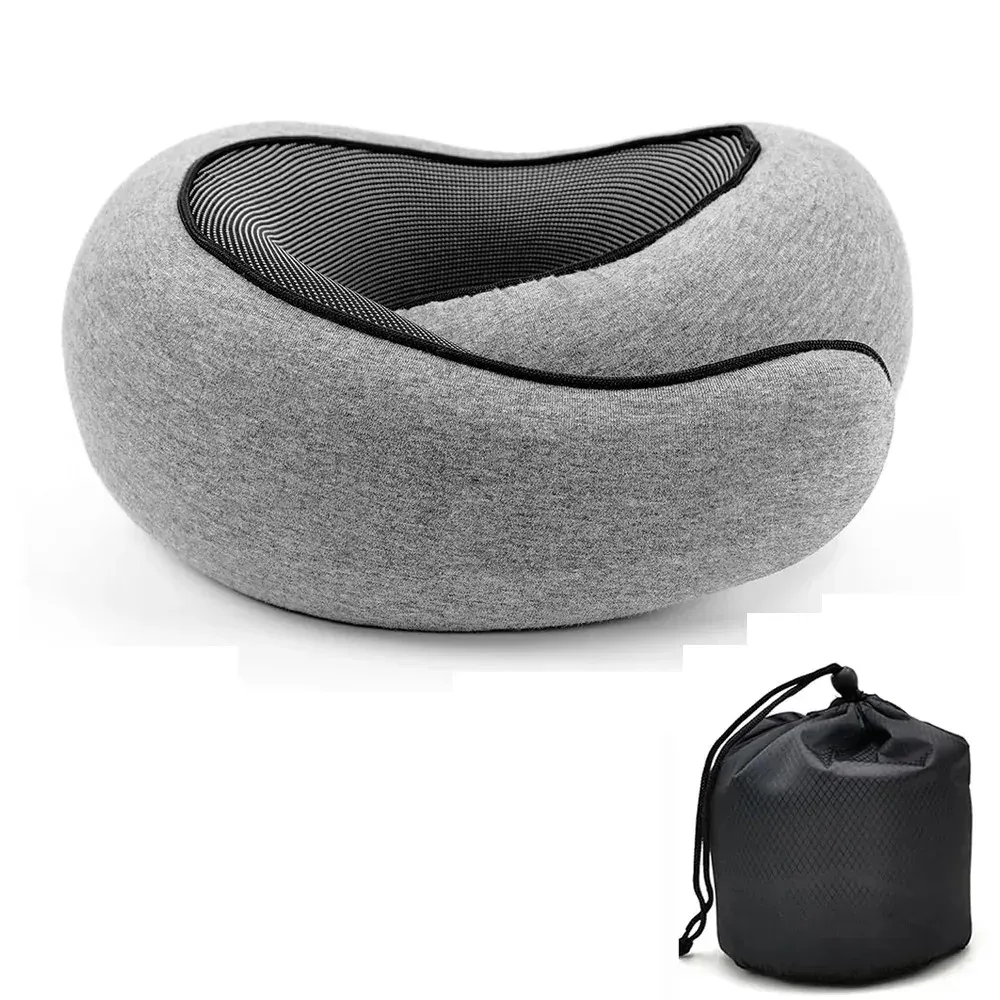 Oreiller de voyage portable réglable en mousse à mémoire de forme, en forme de U, style escargot 10