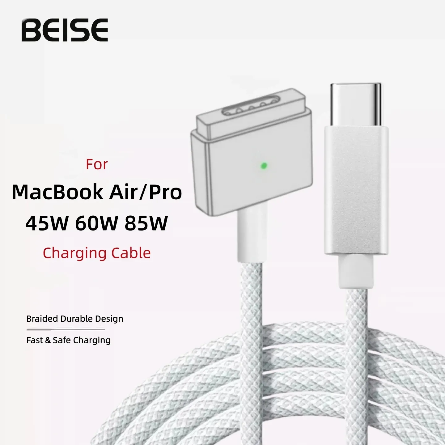 Câble de charge magnétique tressé USB-C vers Mag2 T