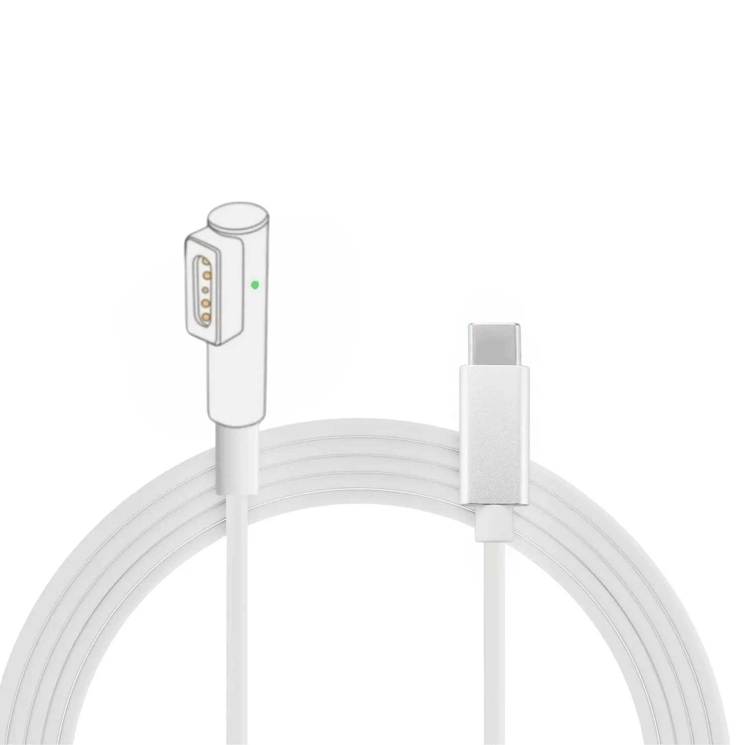 Câble de charge USB-C vers MagSafe 2 tressé en forme de T pour MacBook Air et Pro, compatible avec les chargeurs 45 W, 60 W et 85 W 21