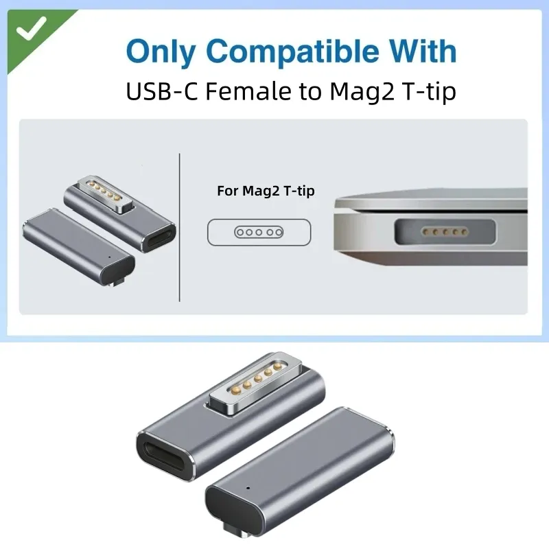 Câble de charge USB-C vers MagSafe 2 tressé en forme de T pour MacBook Air et Pro, compatible avec les chargeurs 45 W, 60 W et 85 W 18