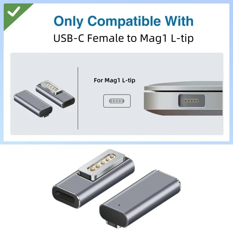 Câble de charge USB-C vers MagSafe 2 tressé en forme de T pour MacBook Air et Pro, compatible avec les chargeurs 45 W, 60 W et 85 W 19