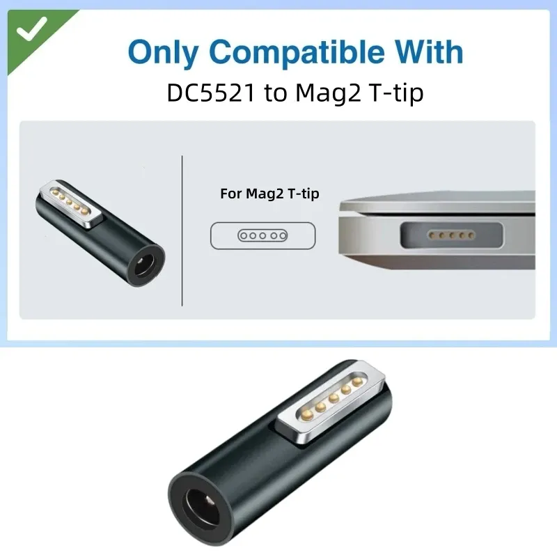 Câble de charge USB-C vers MagSafe 2 tressé en forme de T pour MacBook Air et Pro, compatible avec les chargeurs 45 W, 60 W et 85 W 20