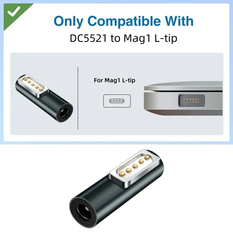 Câble de charge USB-C vers MagSafe 2 tressé en forme de T pour MacBook Air et Pro, compatible avec les chargeurs 45 W, 60 W et 85 W 10