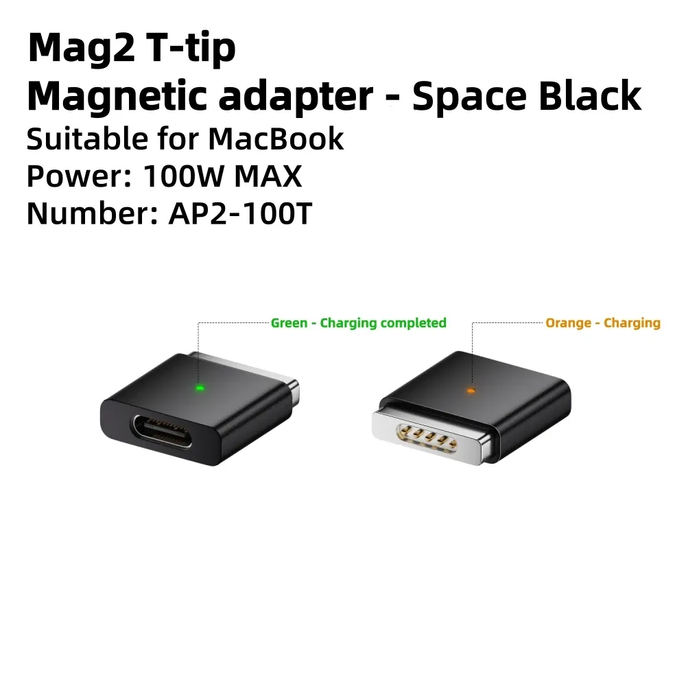 Câble de charge USB-C vers MagSafe 2 tressé en forme de T pour MacBook Air et Pro, compatible avec les chargeurs 45 W, 60 W et 85 W 12