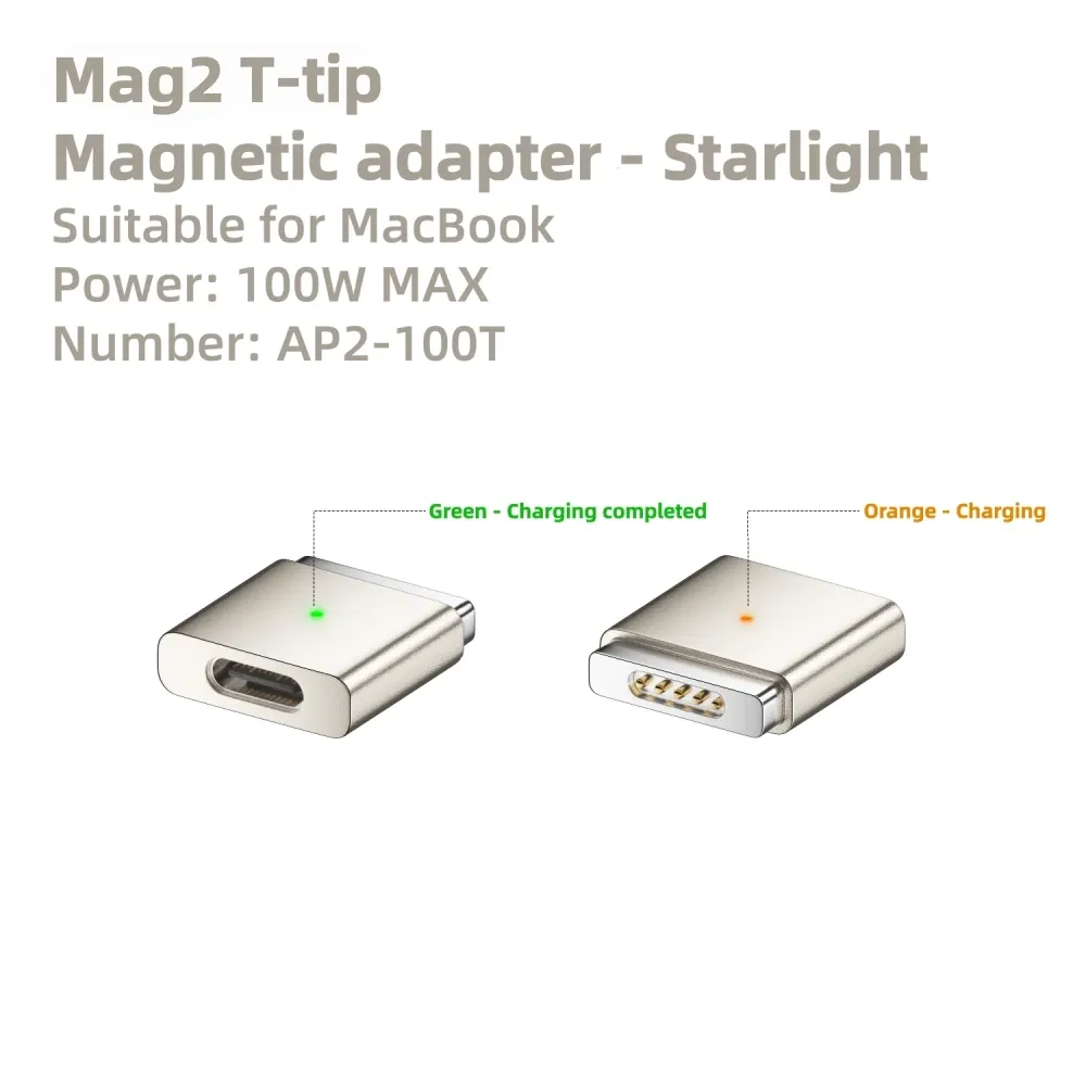 Câble de charge USB-C vers MagSafe 2 tressé en forme de T pour MacBook Air et Pro, compatible avec les chargeurs 45 W, 60 W et 85 W 8