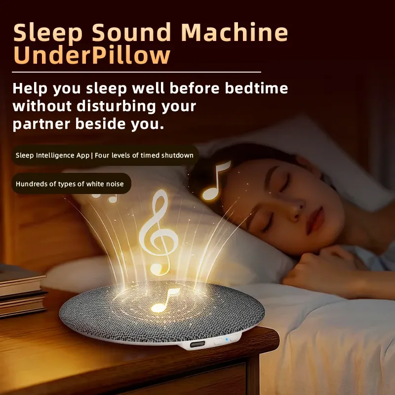 Haut-parleur Bluetooth 6.0 ultra-fin pour le sommeil, lecteur MP3 sans fil, machine sonore à placer sous l'oreiller 1