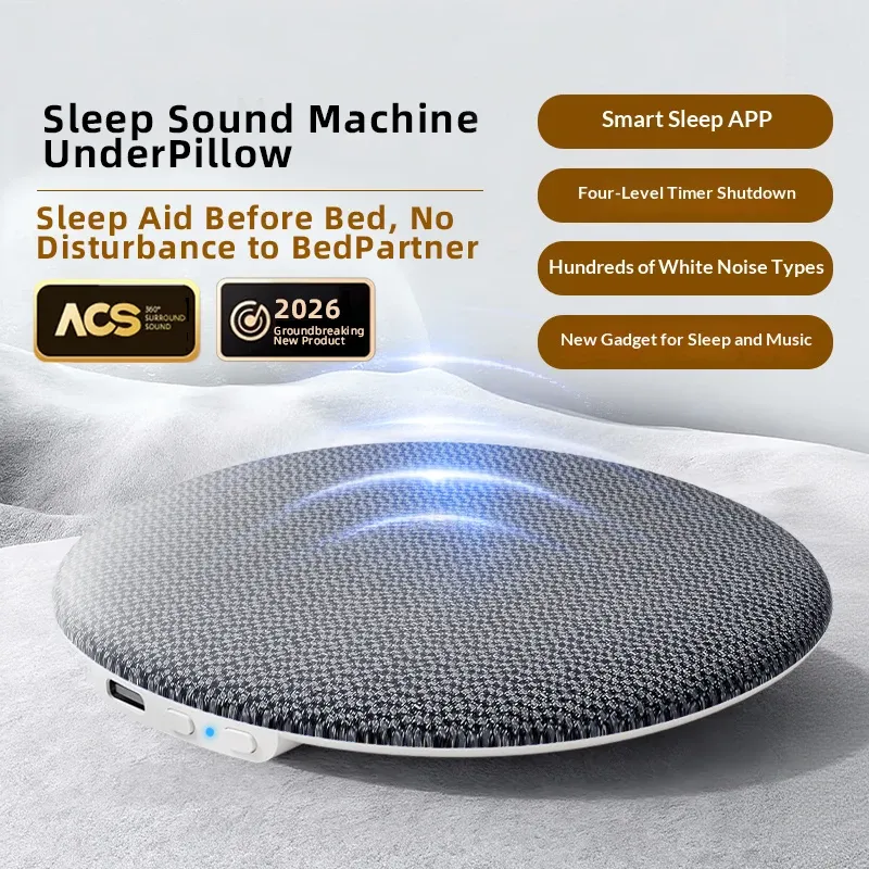 Haut-parleur Bluetooth 6.0 ultra-fin pour le sommeil, lecteur MP3 sans fil, machine sonore à placer sous l'oreiller 2