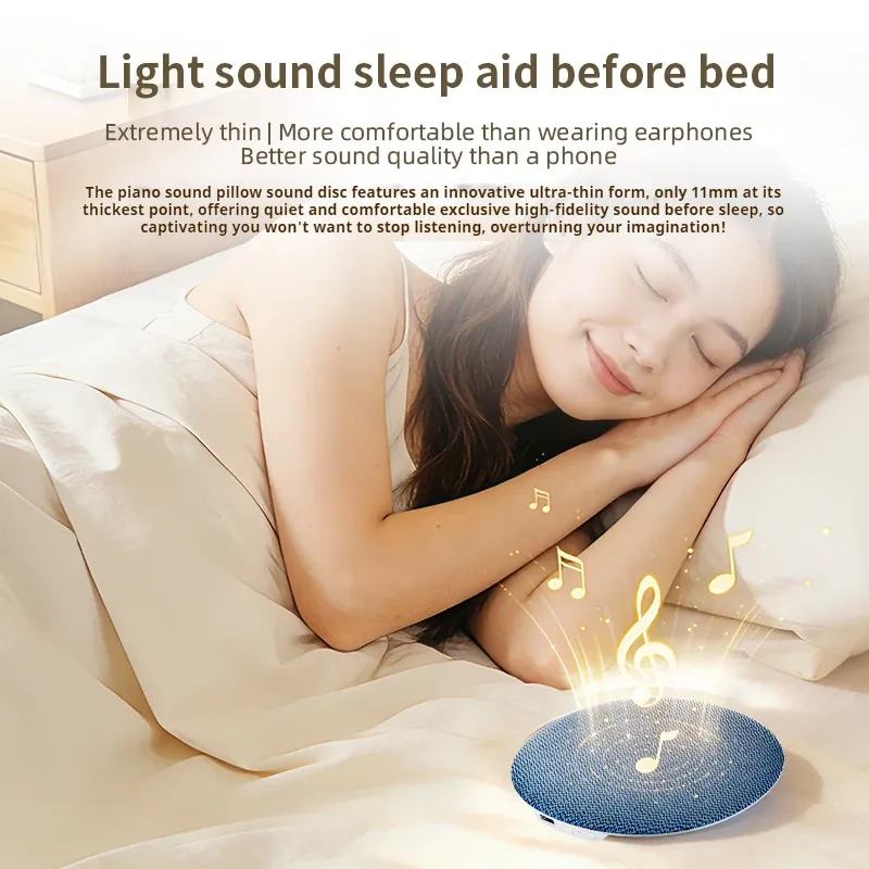 Haut-parleur Bluetooth 6.0 ultra-fin pour le sommeil, lecteur MP3 sans fil, machine sonore à placer sous l'oreiller 4