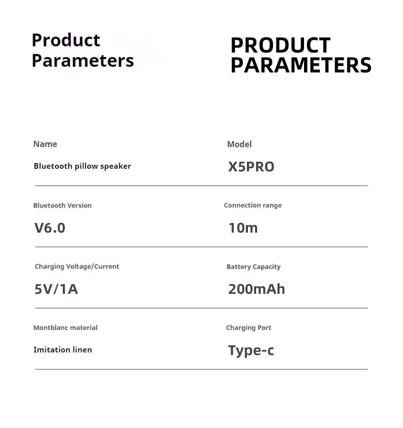 Haut-parleur d'oreiller Bluetooth, vue finale