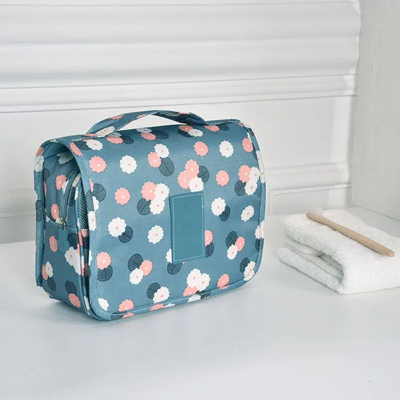 Trousse de toilette de voyage multifonctionnelle à crochet, étanche, pour cosmétiques et articles de toilette 2