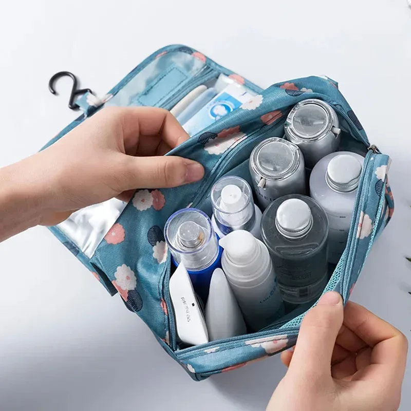 Trousse de toilette de voyage multifonctionnelle à crochet, étanche, pour cosmétiques et articles de toilette 4