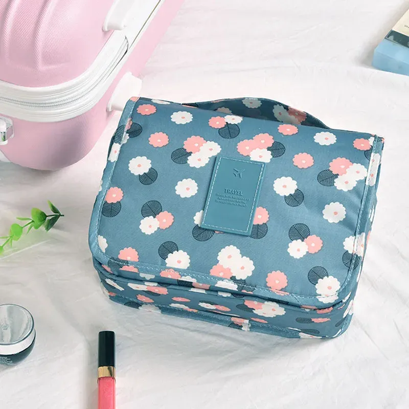 Trousse de toilette de voyage multifonctionnelle à crochet, étanche, pour cosmétiques et articles de toilette 5
