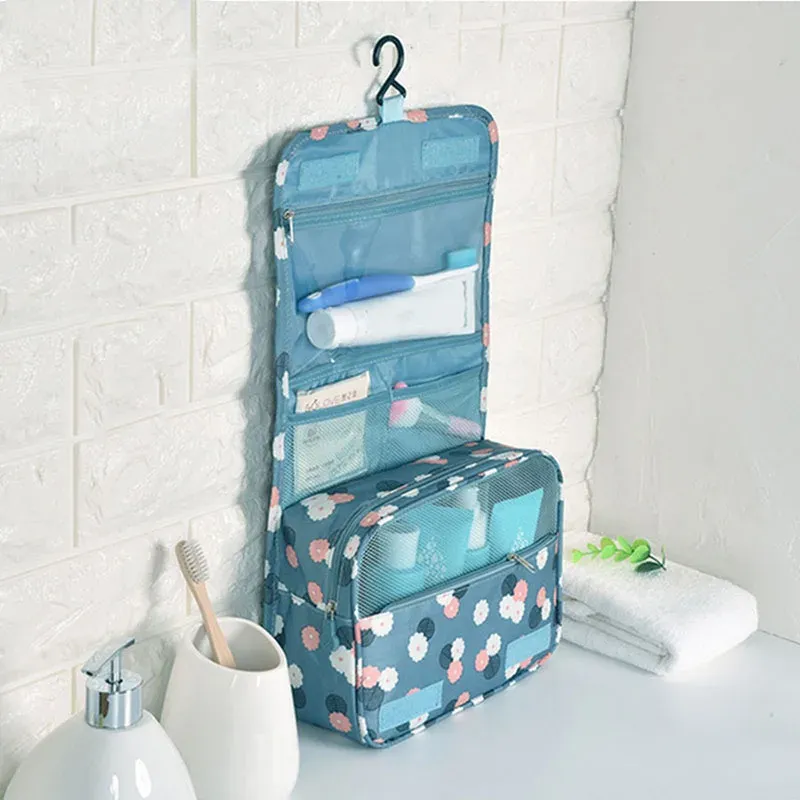 Trousse de toilette de voyage multifonctionnelle à crochet, étanche, pour cosmétiques et articles de toilette 6