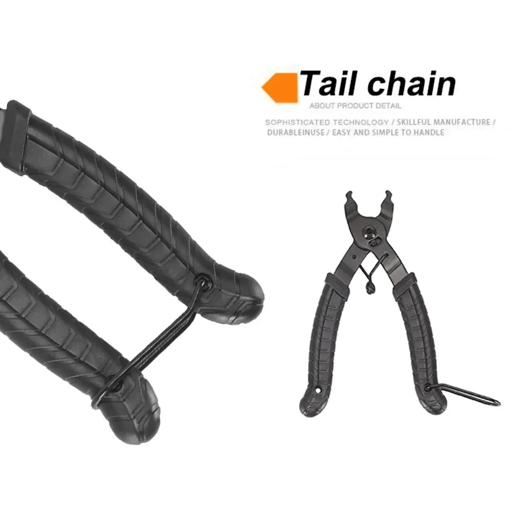 Outil de chaîne rapide pour vélo avec pince à crochet, pince à chaîne de cyclisme pour vélo de route et VTT, pince à maillons multiples, outil de vélo à boucle magique 4