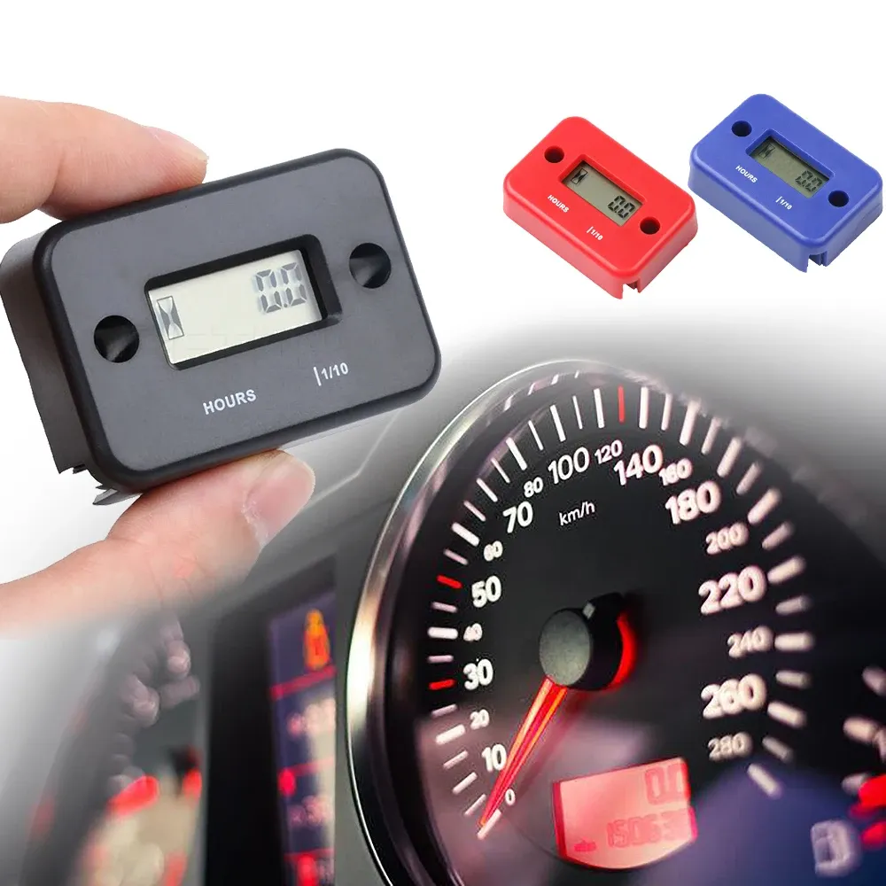 Compteur d'heures numérique LCD pour quad, moto, motoneige, bateau, groupe électrogène et vélo 2