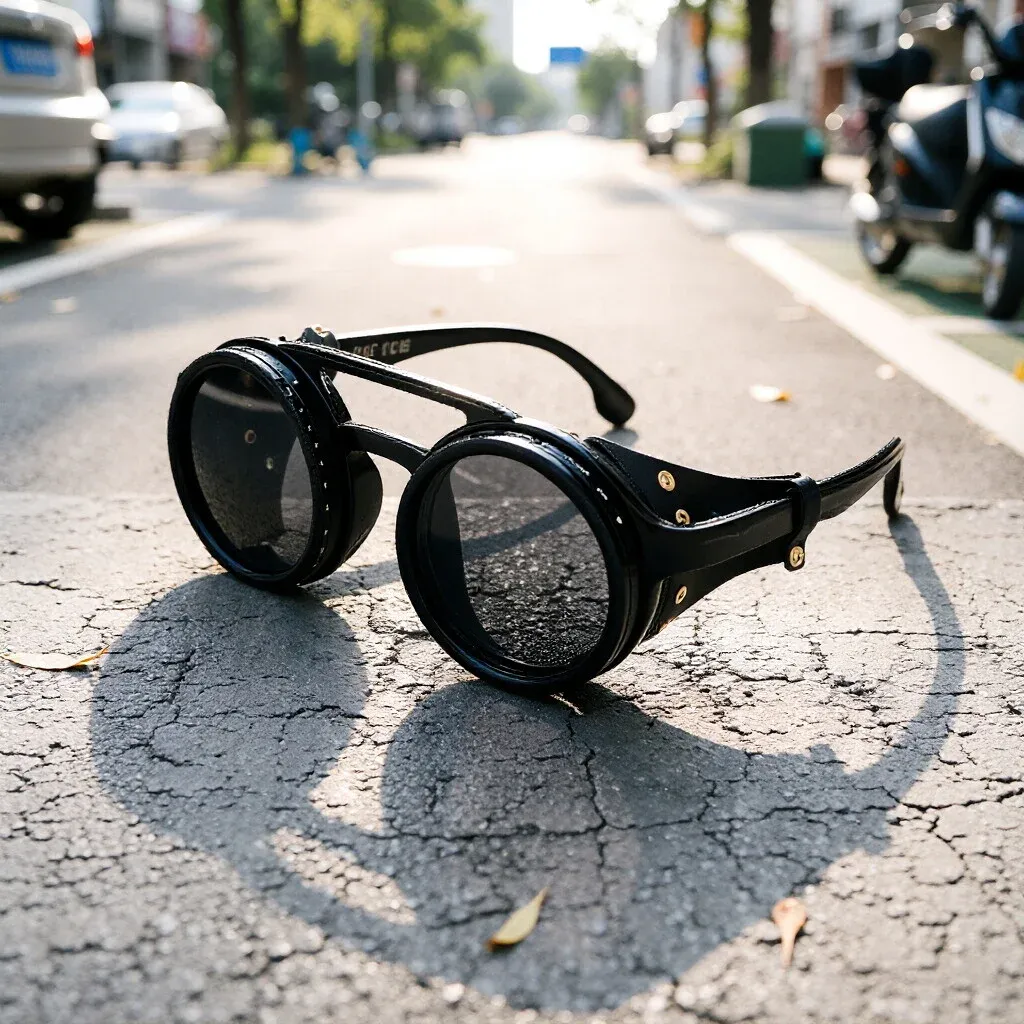 Lunettes de soleil polarisées réglables ND9, style rétro punk rond, pour hommes et femmes, idéales pour la pêche et la conduite en extérieur, protection UV400 2