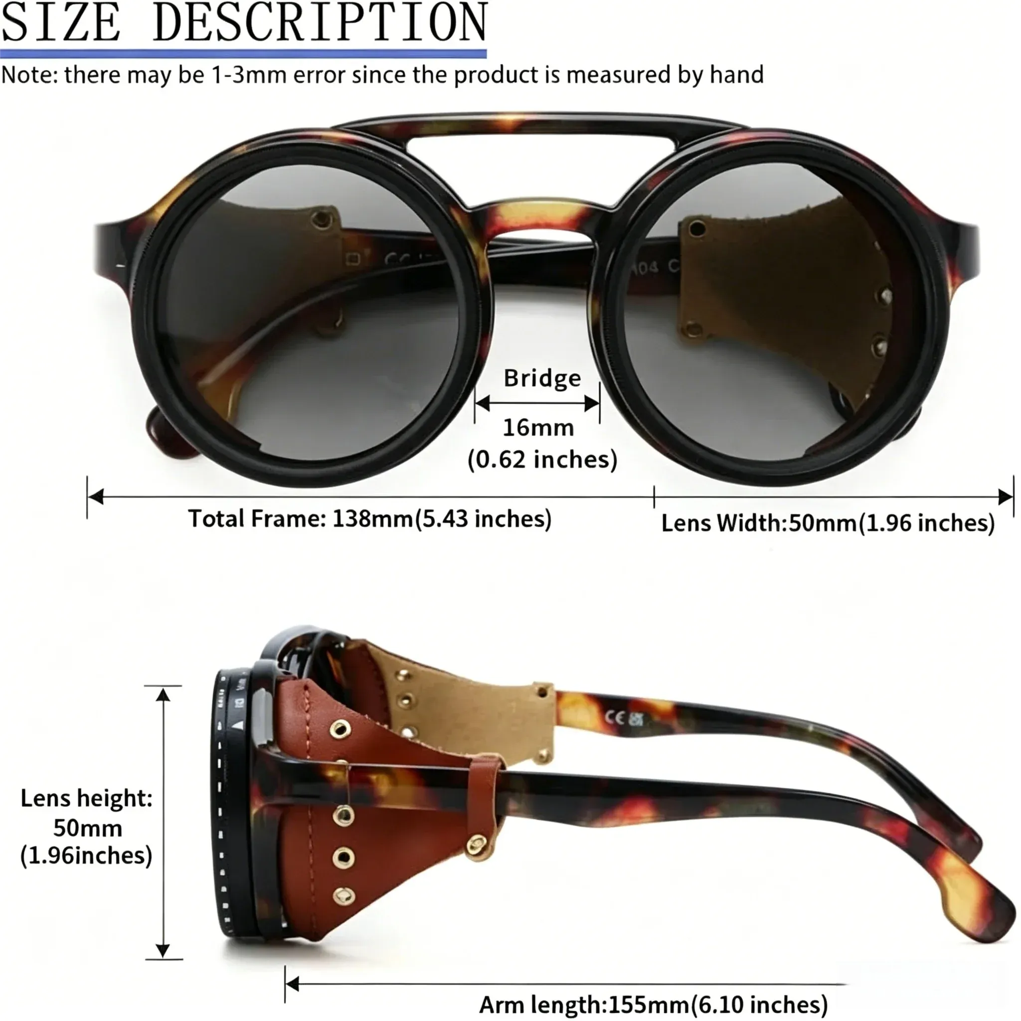 Lunettes de soleil polarisées réglables ND9, style rétro punk rond, pour hommes et femmes, idéales pour la pêche et la conduite en extérieur, protection UV400 6